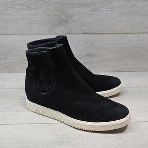 Vince Women Black Suede Ankle Boots Platform Sz 7.5